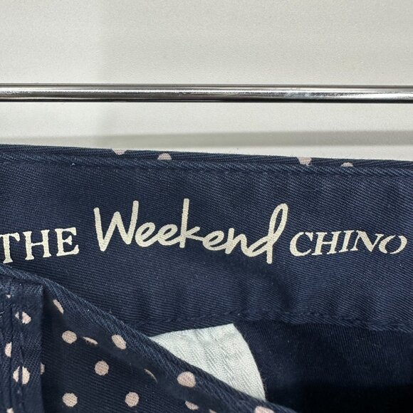 Talbots The Weekend Chino Pants 18WP Polka Dot High Rise Waist Navy Khaki Tan - Picture 4 of 9